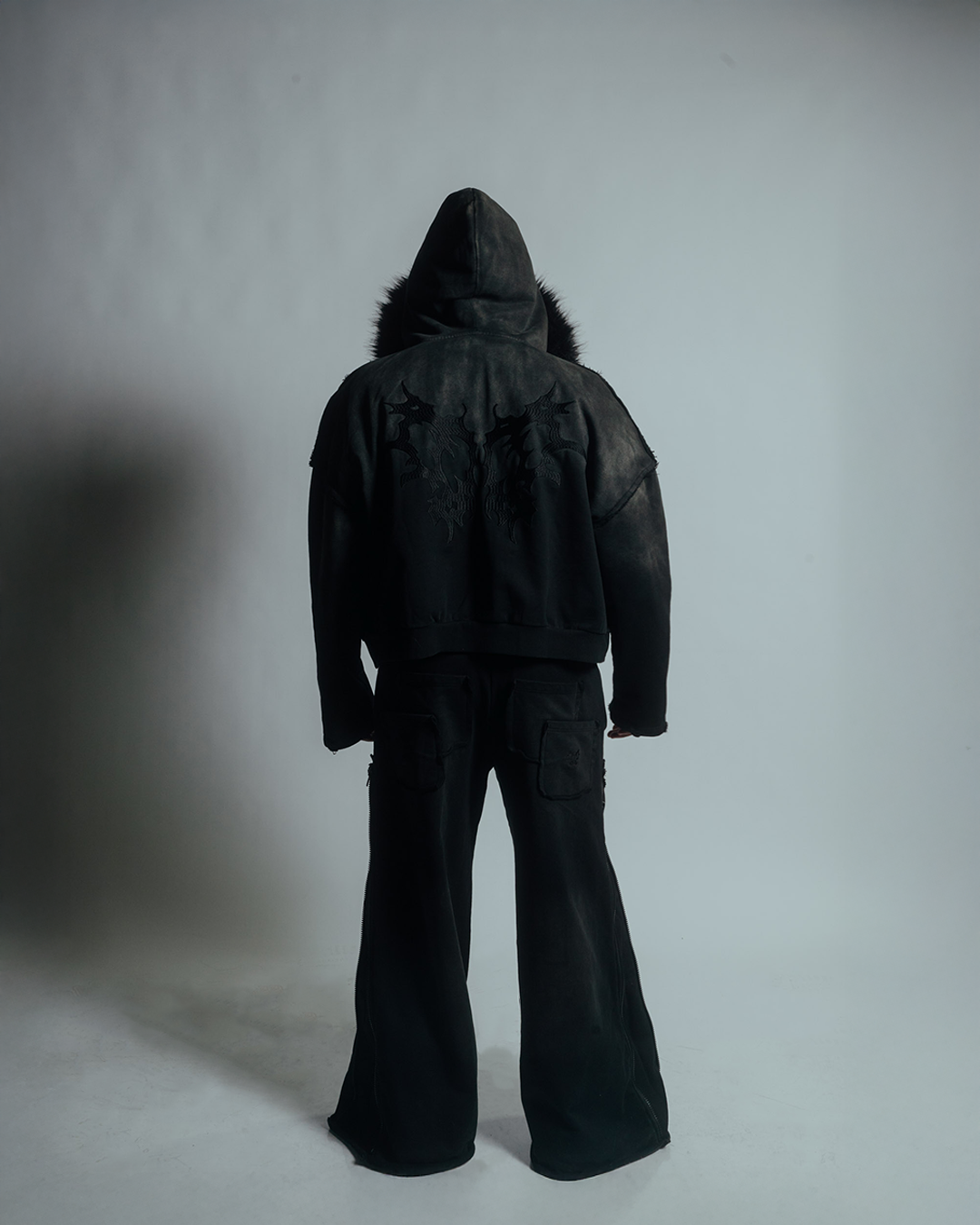 Black Mirror Faux Fur Hoodie