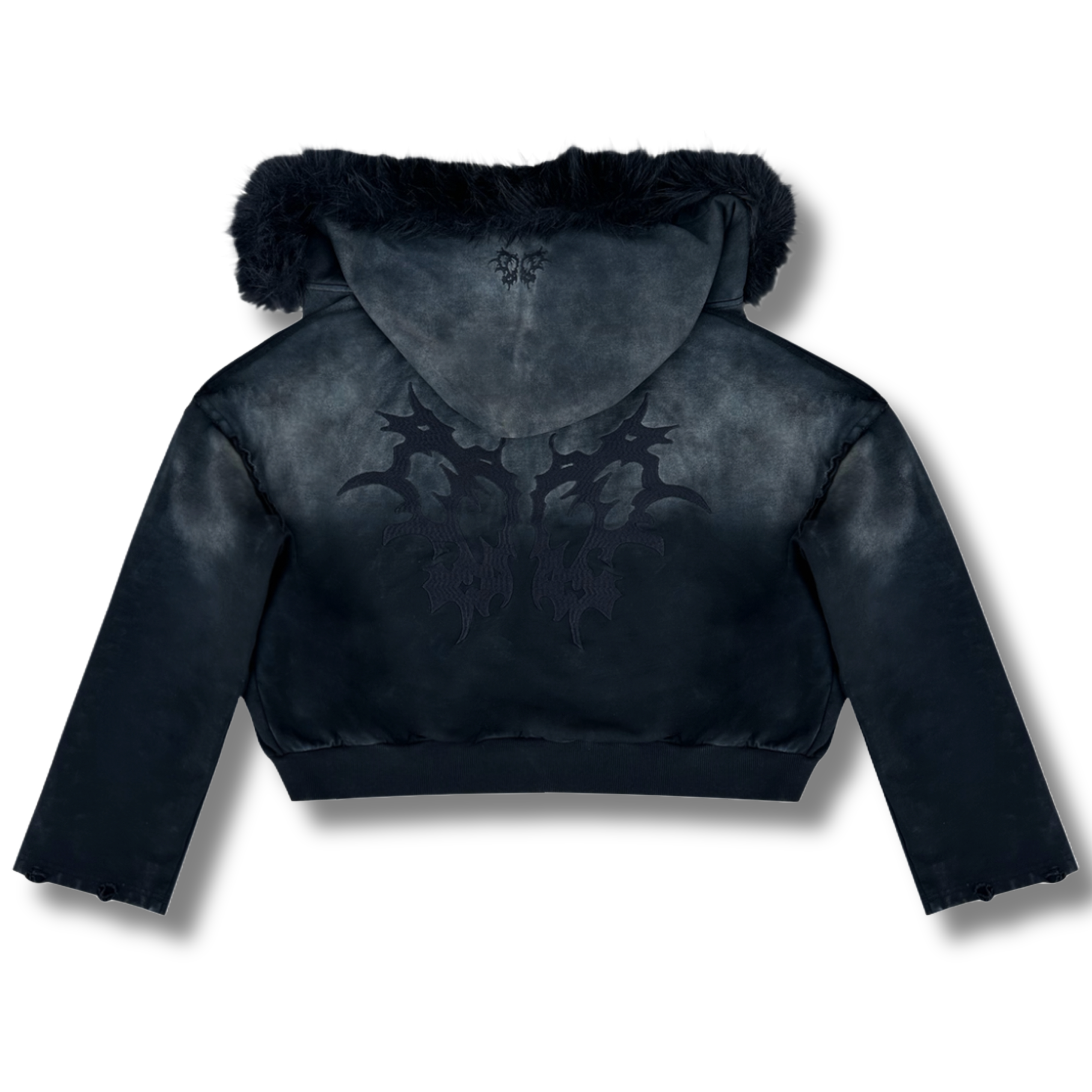 Black Mirror Faux Fur Hoodie
